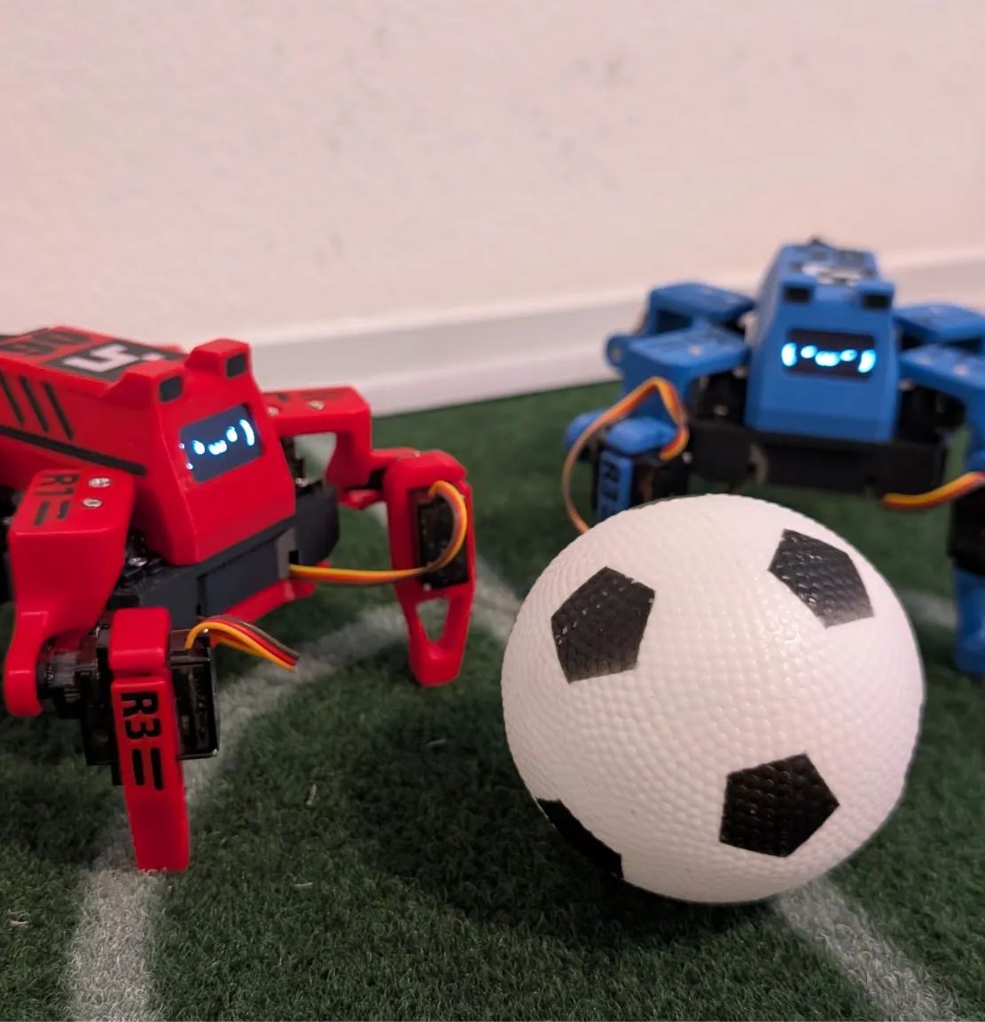 Debugging robots jumping across the field